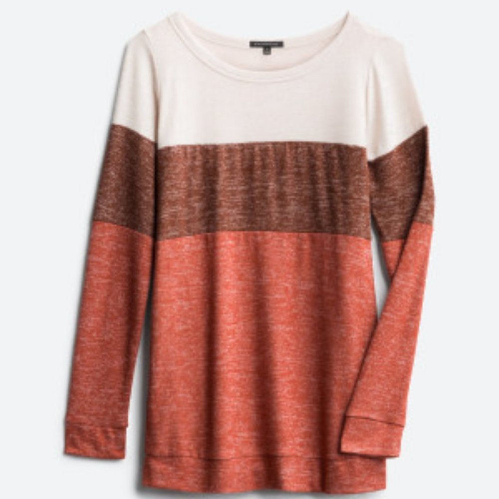 PINK CLOVER Ameya Brushed Knit Top  M | Burnt Orange